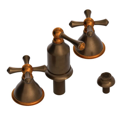 Rubinet Bidet Fitting with Spray, Diverter, and Vacum Breaker (Less Drain) Tuscan Brass