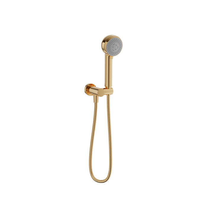 Baril 2-spray anti-limestone hand shower on wall-mounted supply elbow