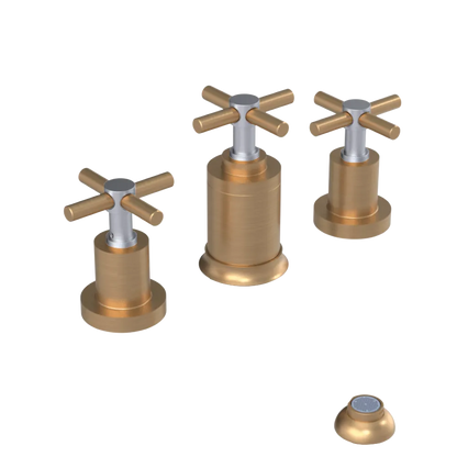 Rubinet Bidet Fitting with Spray, Diverter, and Vacuum Breaker (less drain) Satin Gold