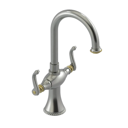 Rubinet Single Hole Dual Handle Lav. Set. (less drain) Satin Nickel