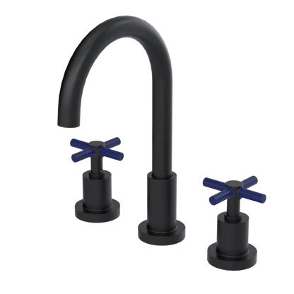 Rubinet Widespread Kitchen Set with LaSalle Spout Matt Black