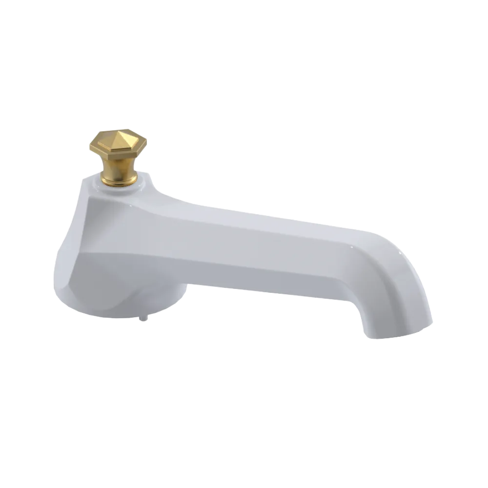 Rubinet Tub Filler Spout Deck Mount White