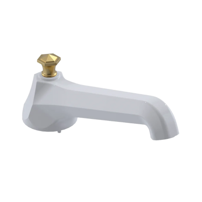 Rubinet Tub Filler Spout Deck Mount White