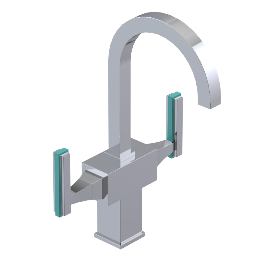 Rubinet Single Hole Dual Handle Lav. Set. (less drain) Chrome