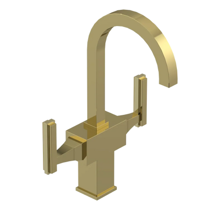 Rubinet Single Hole Dual Handle Lav. Set. (less drain) Bright Brass