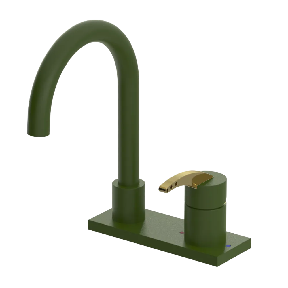 Rubinet 4" Centre Single Control Lav. Set. (less drain) Green Envy