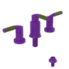 Rubinet Bidet Fitting with Spray, Diverter, and Vacuum Breaker (less drain) Purple Haze