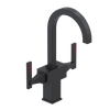 Rubinet Single Hole Dual Handle Lav. Set. (less drain) Matt Black