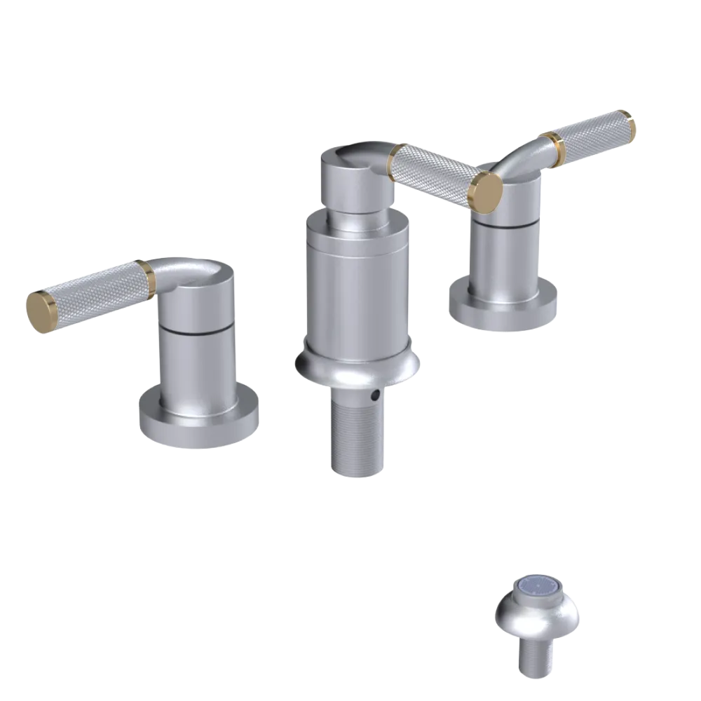 Rubinet Bidet Fitting with Spray, Diverter, and Vacum Breaker (Less Drain) Satin Chrome