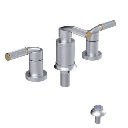 Rubinet Bidet Fitting with Spray, Diverter, and Vacum Breaker (Less Drain) Satin Chrome