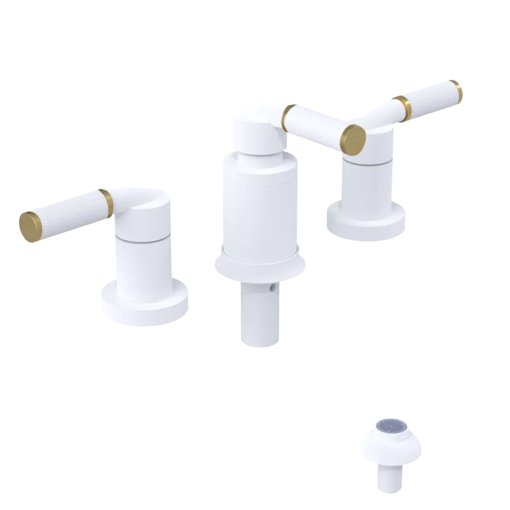 Rubinet Bidet Fitting with Spray, Diverter, and Vacum Breaker (Less Drain) Matt White