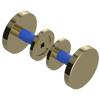 Rubinet Shower Door Knob (set) Natural Brass