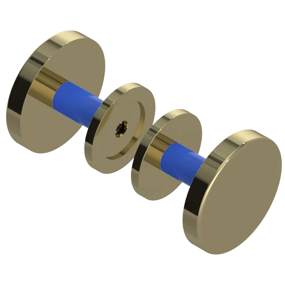 Rubinet Shower Door Knob (set) Natural Brass