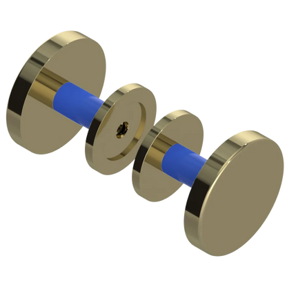 Rubinet Shower Door Knob (set) Natural Brass