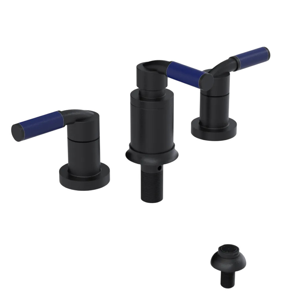 Rubinet Bidet Fitting with Spray, Diverter, and Vacuum Breaker (less drain) Matt Black