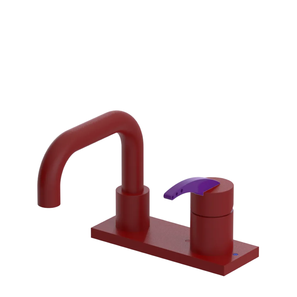 Rubinet 4" Centre Single Control Lav. Set. with Genesis spout (less drain) Maroon
