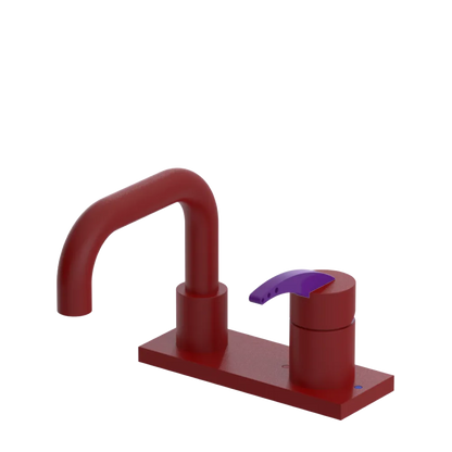 Rubinet 4" Centre Single Control Lav. Set. with Genesis spout (less drain) Maroon