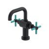 Rubinet Single Hole Dual Handle Lav. Set. (less drain) Matt Black
