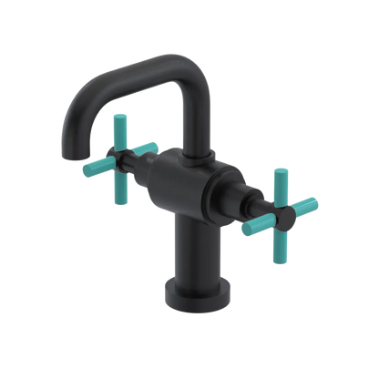 Rubinet Single Hole Dual Handle Lav. Set. (less drain) Matt Black