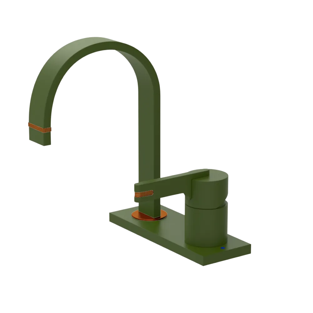 Rubinet 4" Centre Single Control Lav. Set (less drain) Green Envy