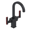 Rubinet Single Hole Dual Handle Lav. Set. (less drain) Black