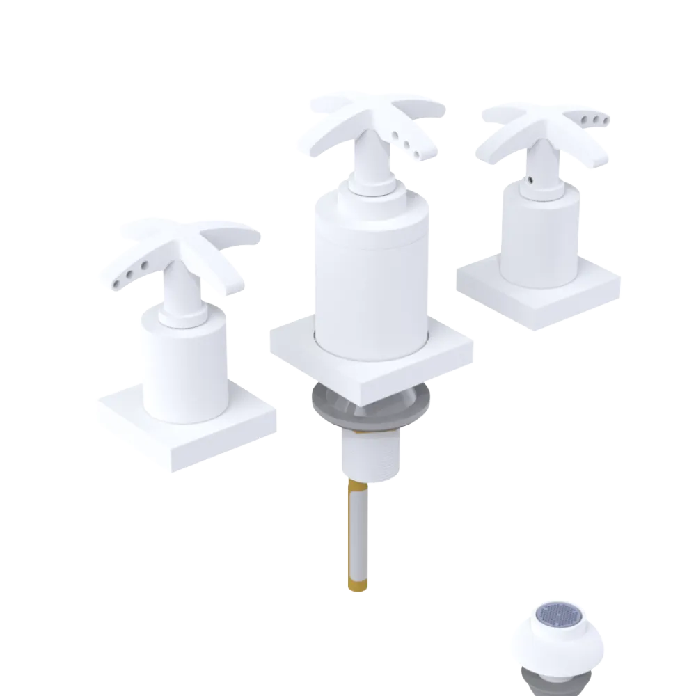 Rubinet Bidet Fitting with Spray, Diverter, and Vacuum Breaker (less drain) Matt White