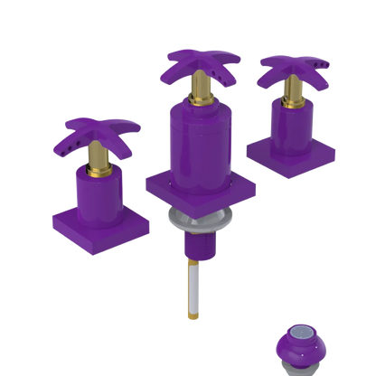 Rubinet Bidet Fitting with Spray, Diverter, and Vacuum Breaker (less drain) Purple Haze