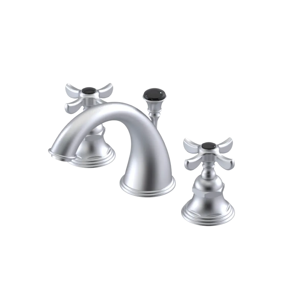 Rubinet Widespread Lav. Set. (less drain) Satin Chrome