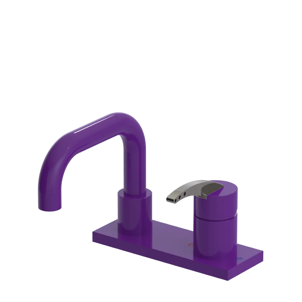 Rubinet 4" Centre Single Control Lav. Set. with Genesis spout (less drain) Purple Haze