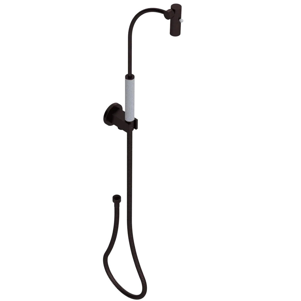 Rubinet Hand Held Shower Bidet with Extended Reach & Dual Function Spray Including Wall Bracket with Supply & Hose (Round) Oil Rubbed Bronze
