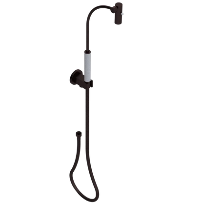 Rubinet Hand Held Shower Bidet with Extended Reach & Dual Function Spray Including Wall Bracket with Supply & Hose (Round) Oil Rubbed Bronze