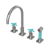 Rubinet Widespread Kitchen Set with Hand Spray Satin Nickel