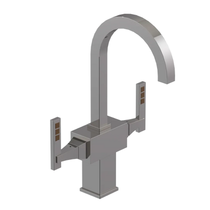 Rubinet Single Hole Dual Handle Lav. Set. (less drain) Polished Nickel