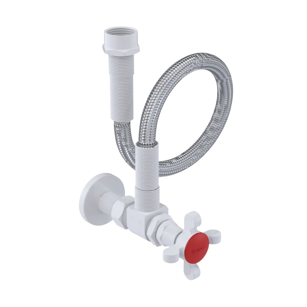 Rubinet Exposed Supply Kit (classic) x2 White