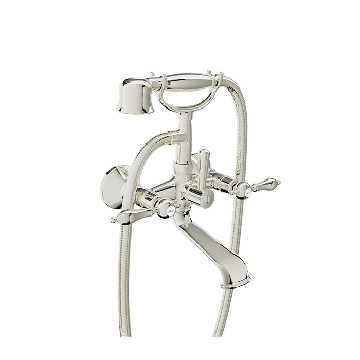 Baril Wall-mounted tub faucet with hand shower