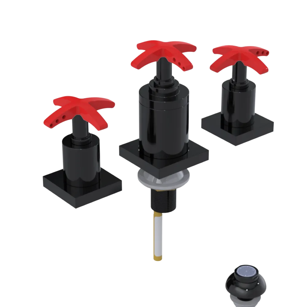 Rubinet Bidet Fitting with Spray, Diverter, and Vacuum Breaker (less drain) Black