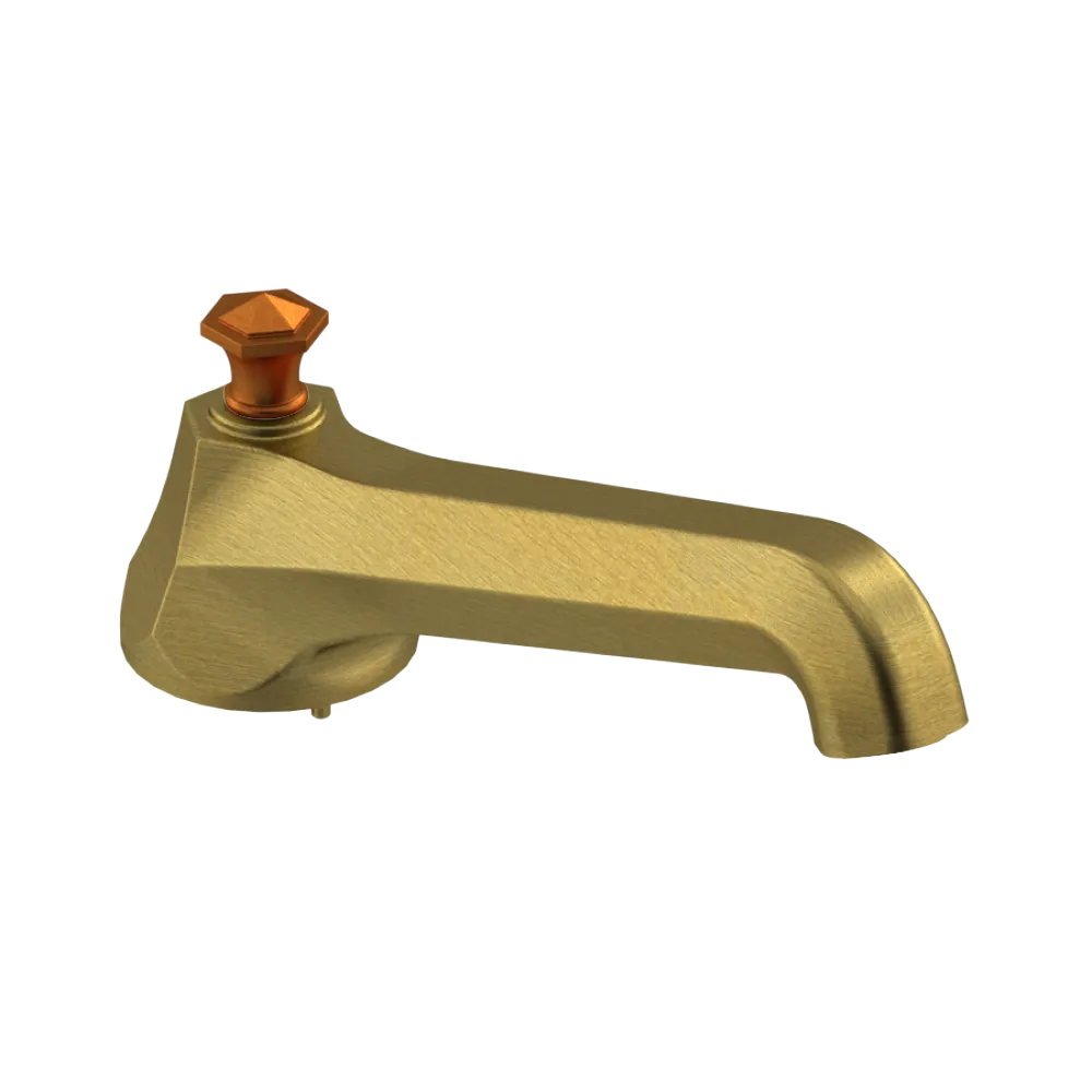 Rubinet Tub Filler Spout Deck Mount Antique Brass Matt