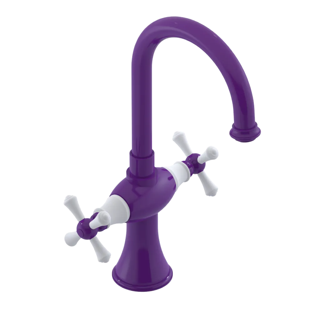Rubinet Single Hole Dual Handle Lav. Set. (less drain) Purple Haze