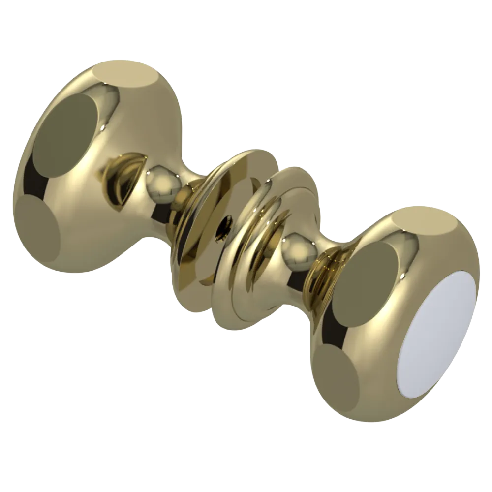 Rubinet Shower Door Knob (set) Natural Brass