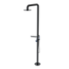 Rubinet Pressure Balance Outdoor Shower with Hand Held Shower & 10" Shower Head (with shelf) - 304 Stainless Steel Matt Black