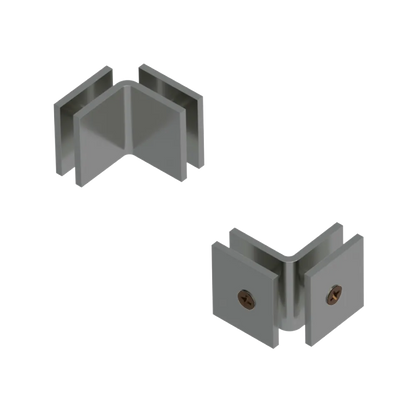 Rubinet 90 Glass to Glass Open Face Satin Nickel