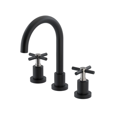 Rubinet Widespread Lav. Set. (less drain) Matt Black