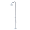Rubinet Pressure Balance Outdoor Shower with Hand Held Shower & 10" Shower Head - 304 Stainless Steel Matt White