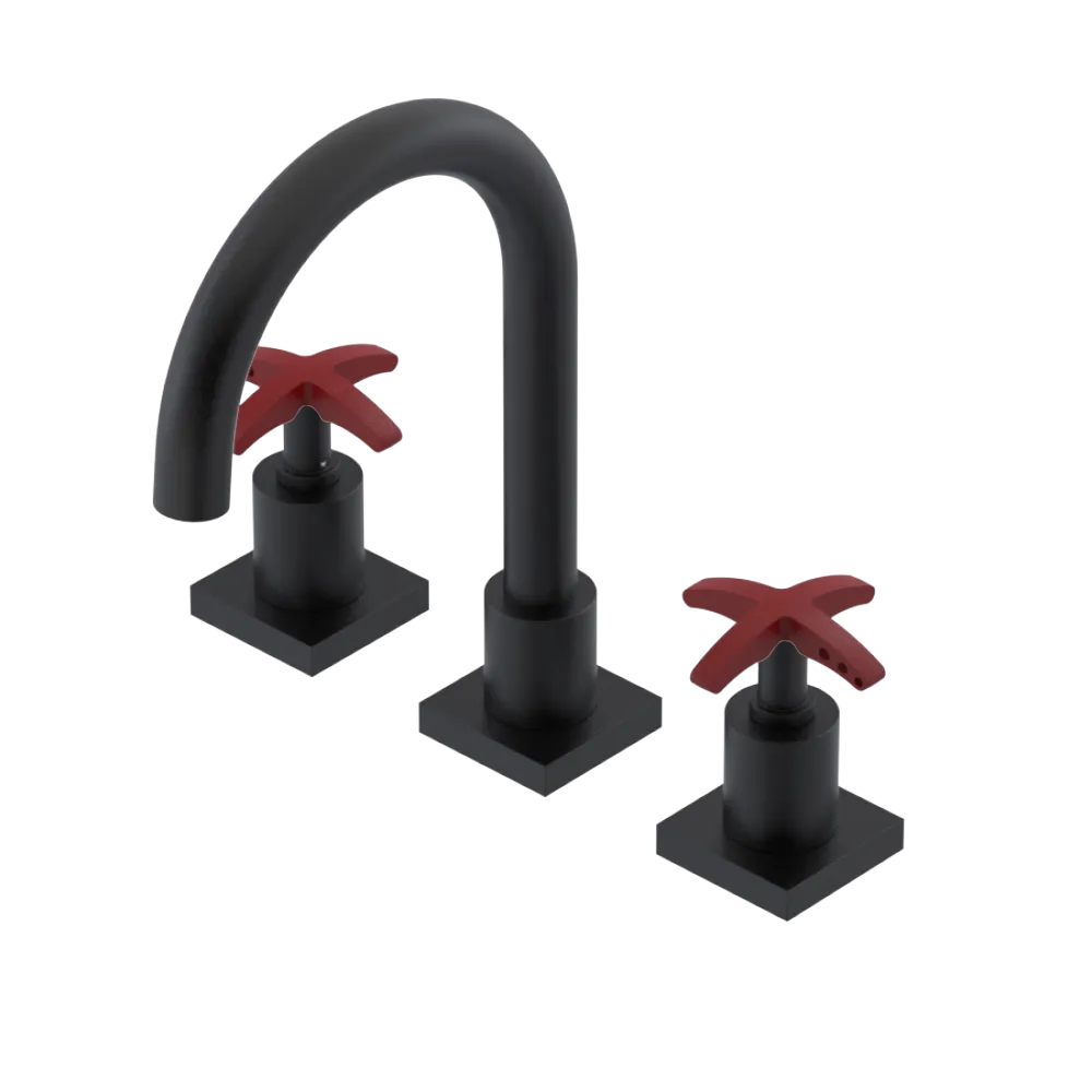 Rubinet Widespread Lav. Set. (less drain) Matt Black