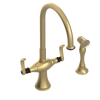 Rubinet Two Handle Single Hole Kitchen Set with Hand Spray Satin Brass
