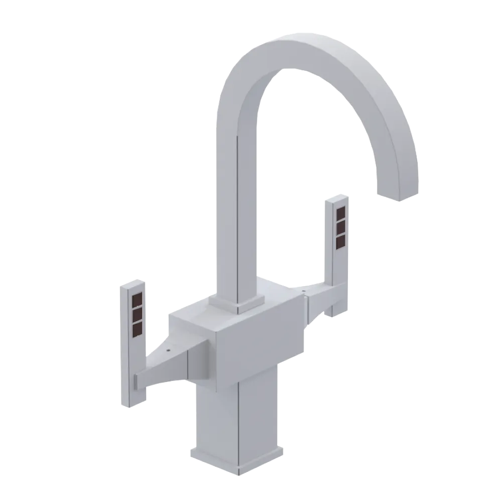 Rubinet Single Hole Dual Handle Lav. Set. (less drain) Matt White