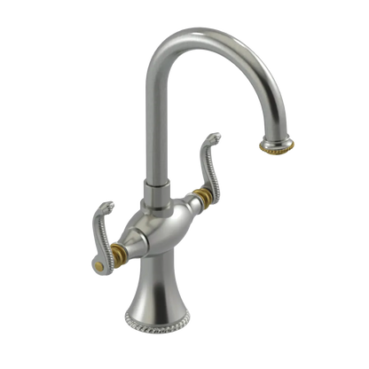 Rubinet Single Hole Dual Handle Lav. Set. (less drain) Satin Nickel