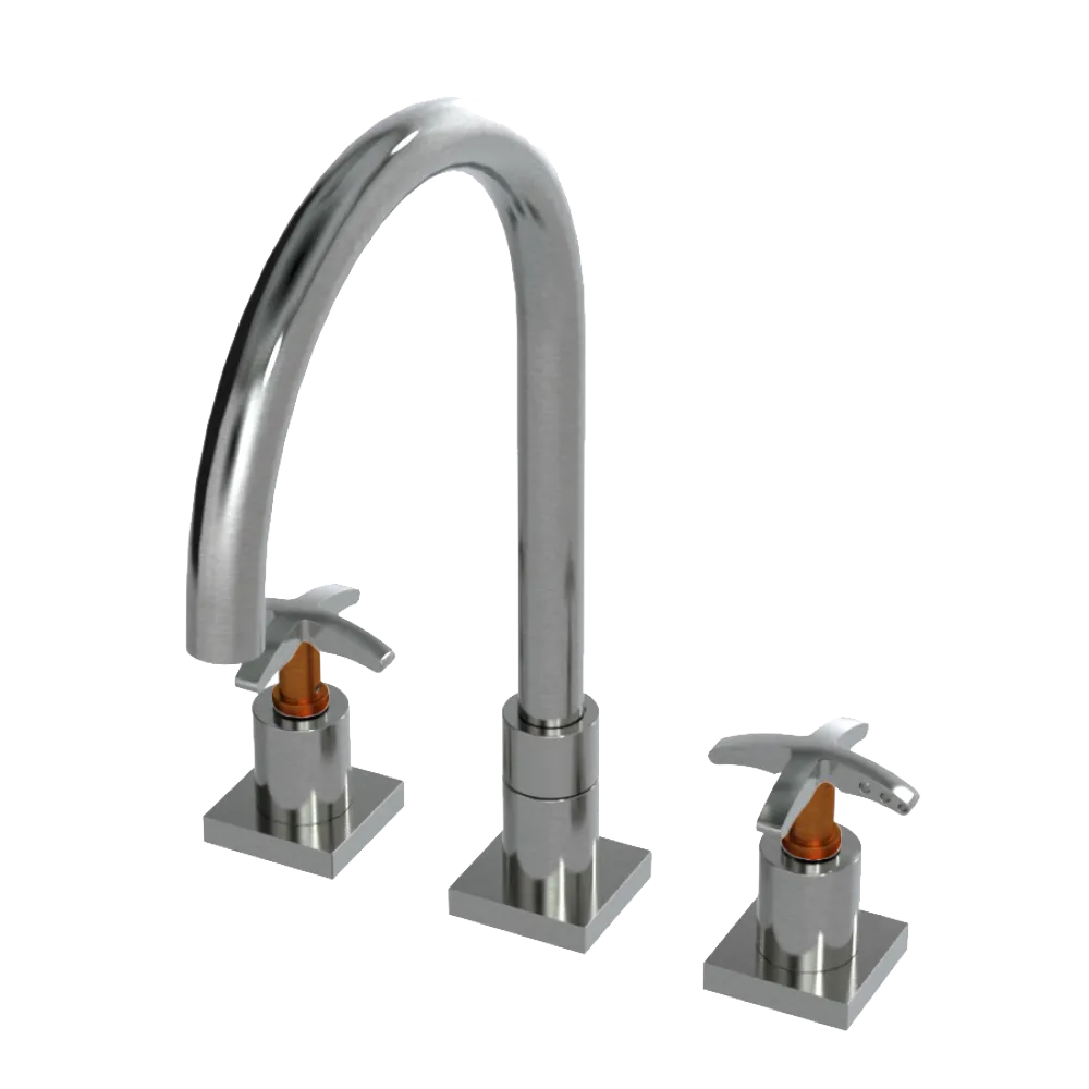 Rubinet Widespread Kitchen Set Satin Nickel