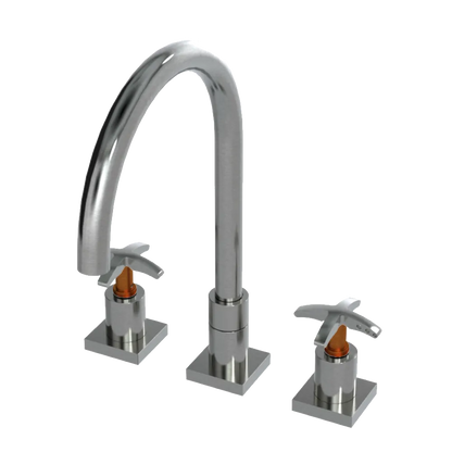 Rubinet Widespread Kitchen Set Satin Nickel