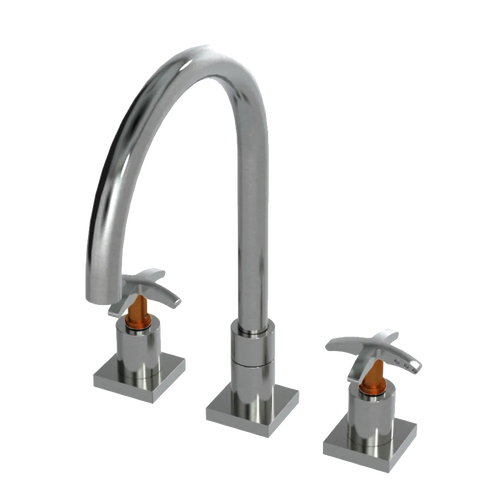 Rubinet Widespread Kitchen Set Satin Nickel